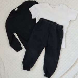 Unisex Kids Black Jogger Set